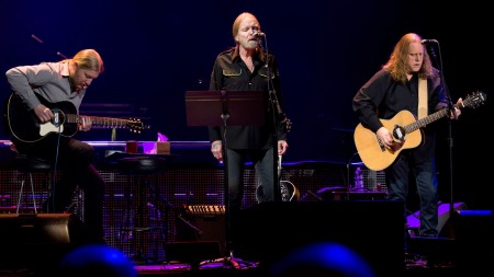 Derek Trucks (L) has played with Gregg Allman (middle) and Warren Haynes in the Allman Bros. for 15 years (courtesy hollywoodreporter.com)